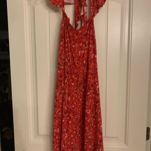 Red Floral Maxi Dress